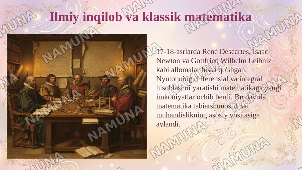 Matematika va o’qitish metodikasi predmeti va fan sifatida shakllanish tarixi — 6-slayd