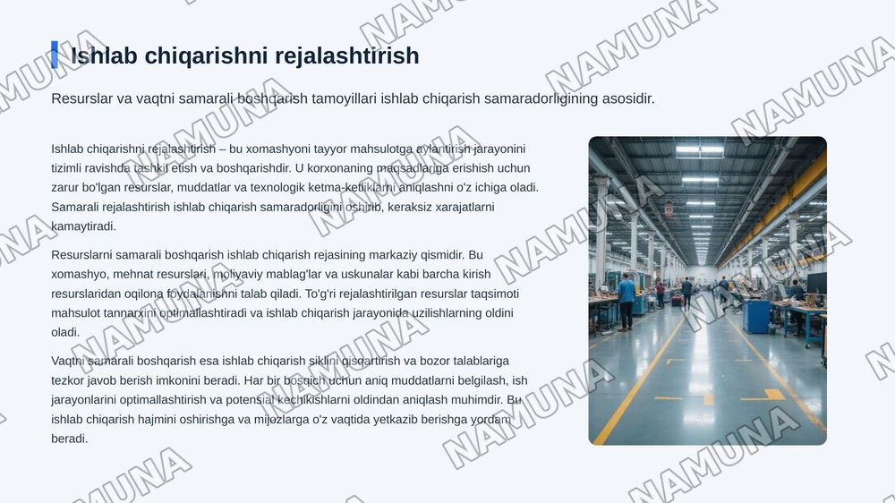 Ishlab chiqarish jarayoni va uning natijalari — 6-slayd
