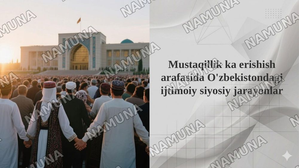 Mustaqillik ka erishish arafasida O'zbekistondagi ijtimoiy siyosiy jarayonlar — 1-slayd