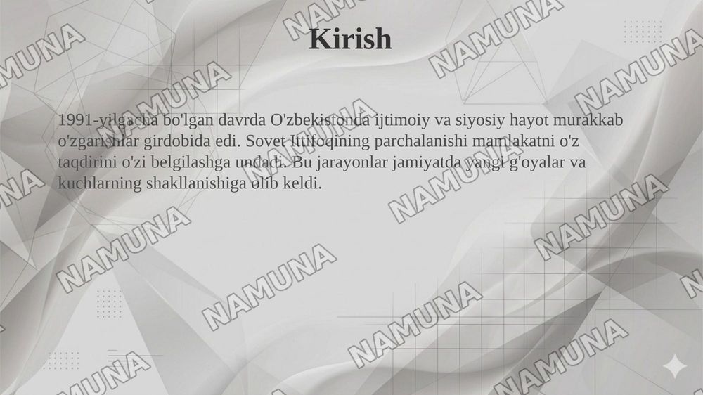 Mustaqillik ka erishish arafasida O'zbekistondagi ijtimoiy siyosiy jarayonlar — 3-slayd