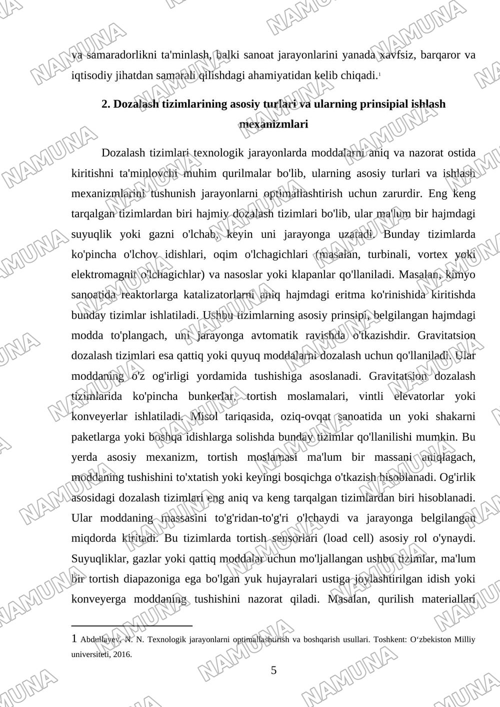 Avtomatik dozalash tizimlari va ularning texnologik jarayonlarni boshqarishdagi ahamiyati — 5-varaq