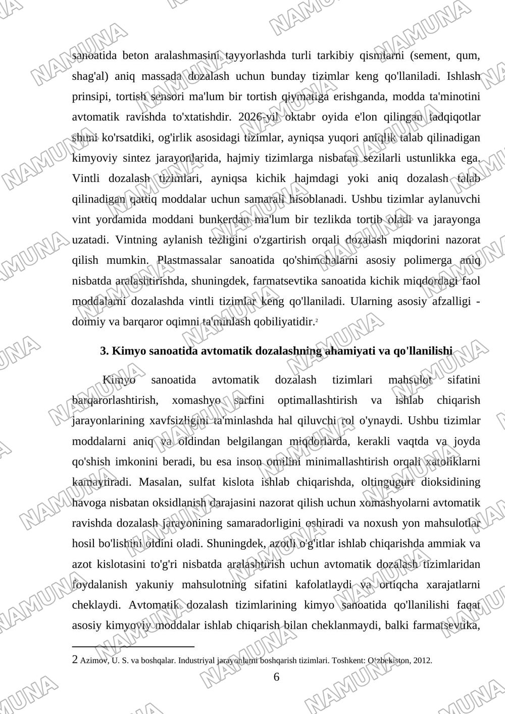 Avtomatik dozalash tizimlari va ularning texnologik jarayonlarni boshqarishdagi ahamiyati — 6-varaq