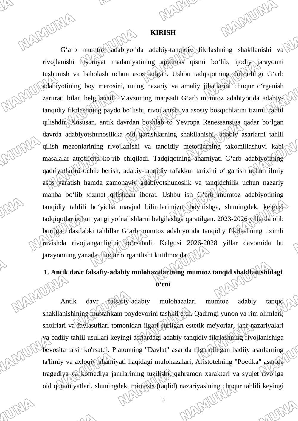 Gʻarb mumtoz adabiyotida adabiy-tanqidiy fikrlash taraqqiyoti — 3-varaq