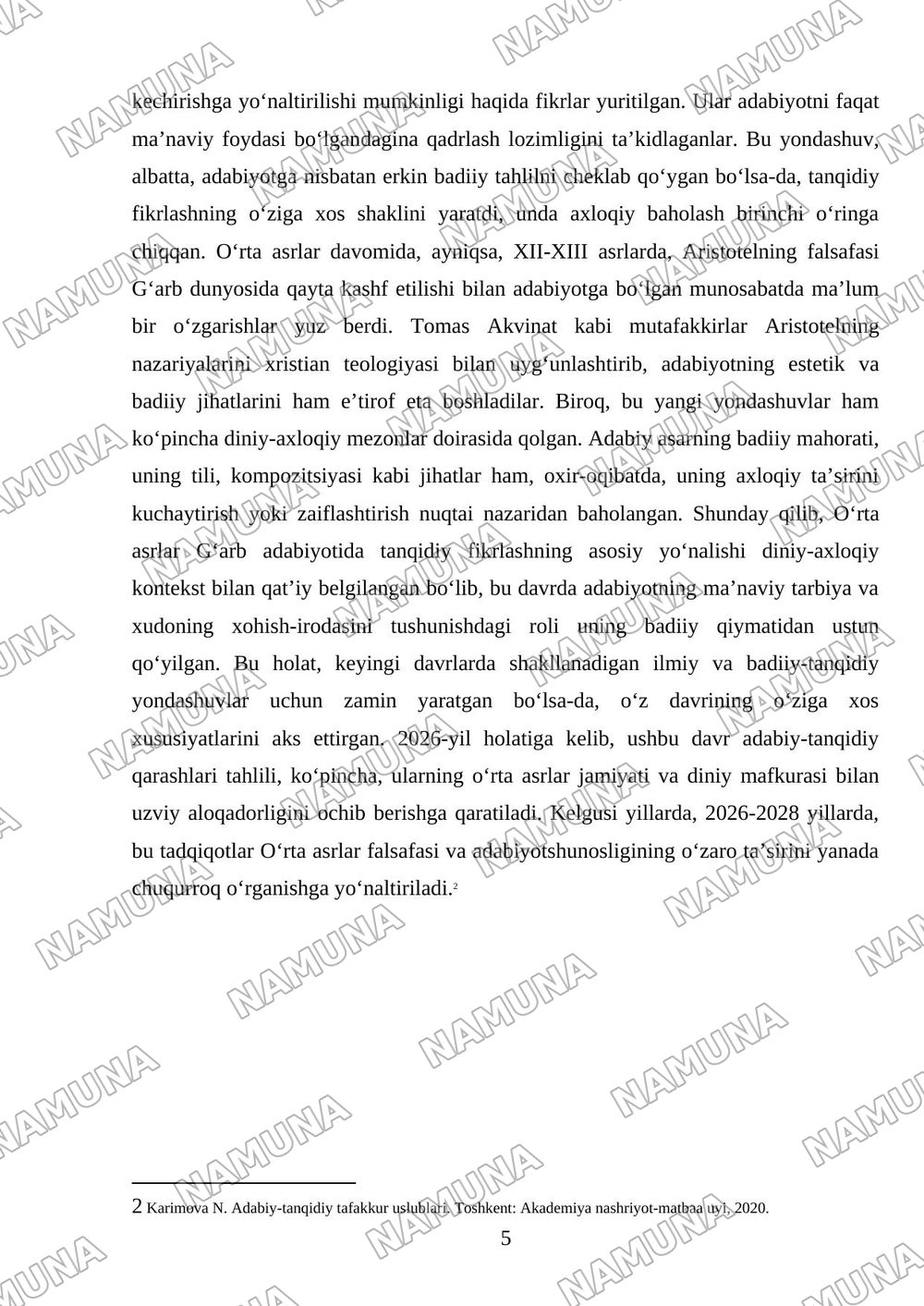 Gʻarb mumtoz adabiyotida adabiy-tanqidiy fikrlash taraqqiyoti — 5-varaq