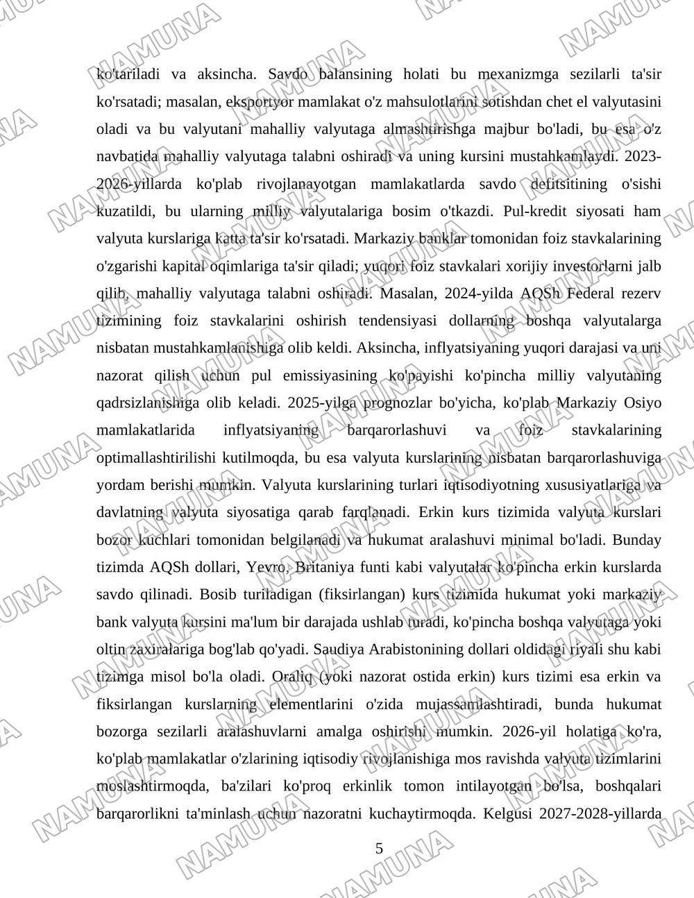 Jahon valyuta tizimi va uning oʻziga xos xususiyatlari — 5-varaq