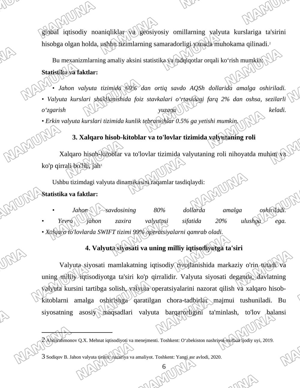 Jahon valyuta tizimi va uning oʻziga xos xususiyatlari — 6-varaq
