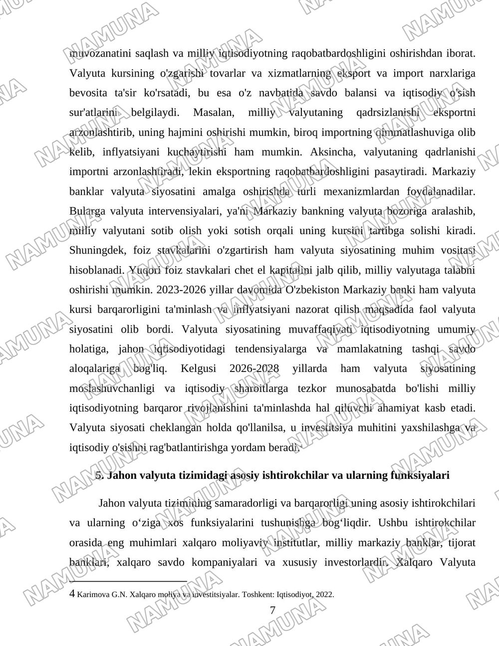 Jahon valyuta tizimi va uning oʻziga xos xususiyatlari — 7-varaq