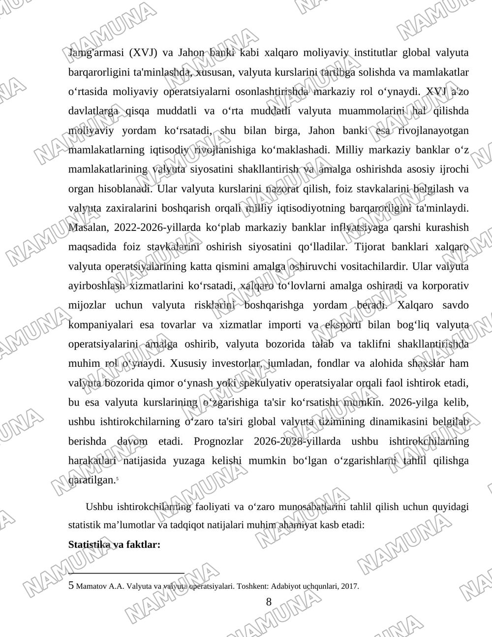 Jahon valyuta tizimi va uning oʻziga xos xususiyatlari — 8-varaq