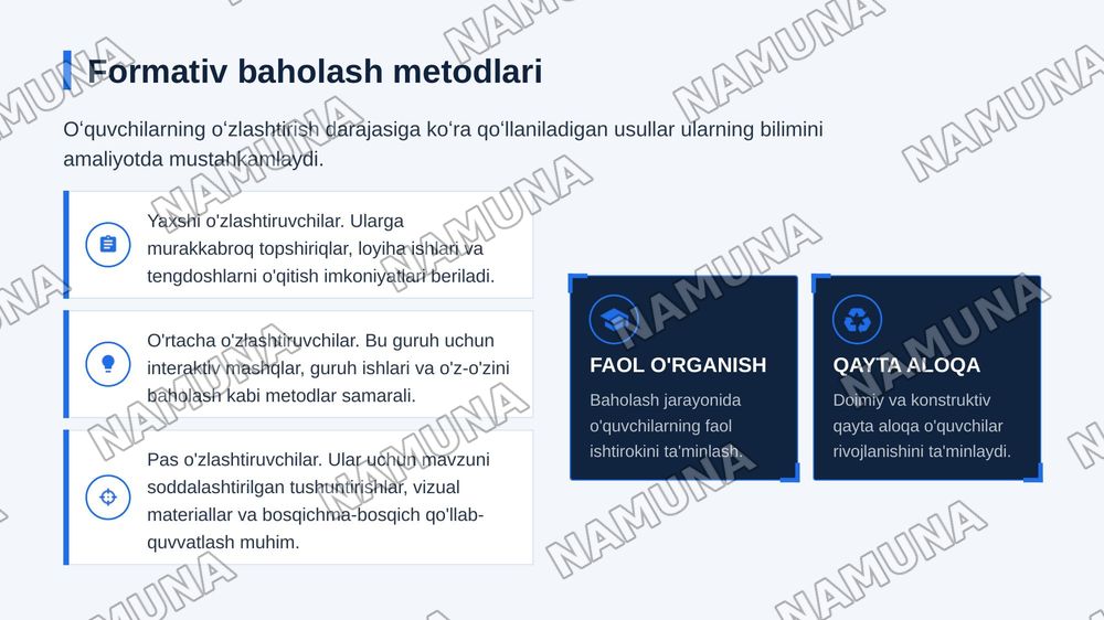 7-sinf yaxshi,oʻrtacha va pas oʻquvchi formati va summativ baholash — 6-slayd