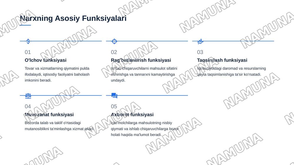 Narxning mohiyati va asosiy vazifalari — 4-slayd