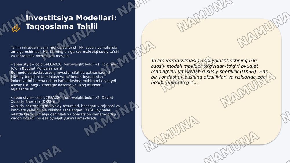 ​Ta'lim infratuzilmasiga kiritilgan investitsiyalarning uzoq muddatli makroiqtisodiy rentabelligi — 6-slayd