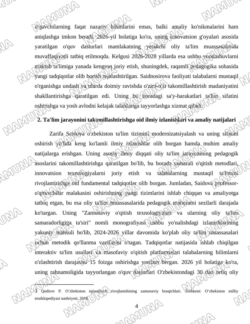 Zarifa Saidnosirovani qilgan ishlari erishgan yutuqlari — 4-varaq