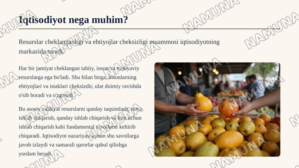 Iqtisodiyot nazariyasi — 3-slayd