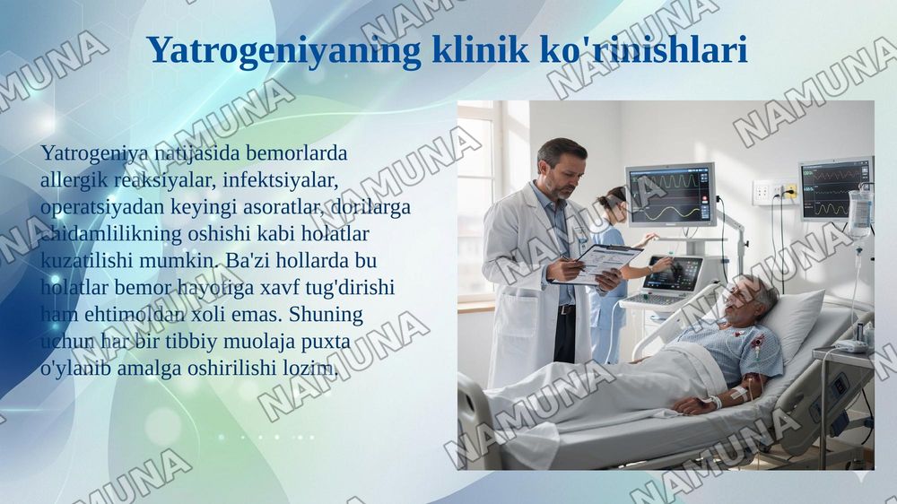 Hozirgi zamon tibbiyotida yatrogeniya muammolari. Evtanaziya muamolari — 5-slayd