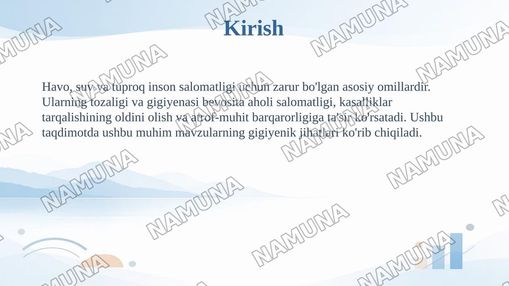 Havo, suv va tuproq gigeniyasi — 3-slayd
