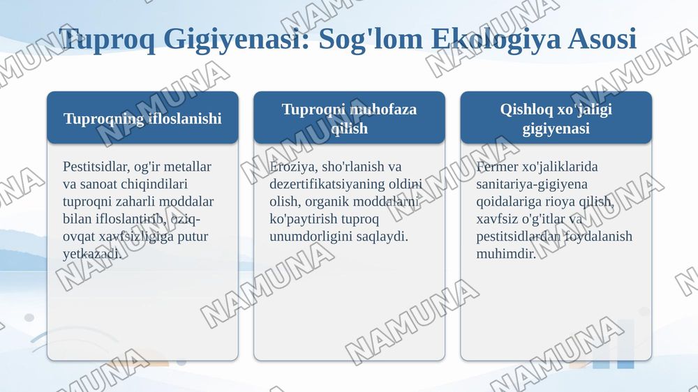 Havo, suv va tuproq gigeniyasi — 8-slayd