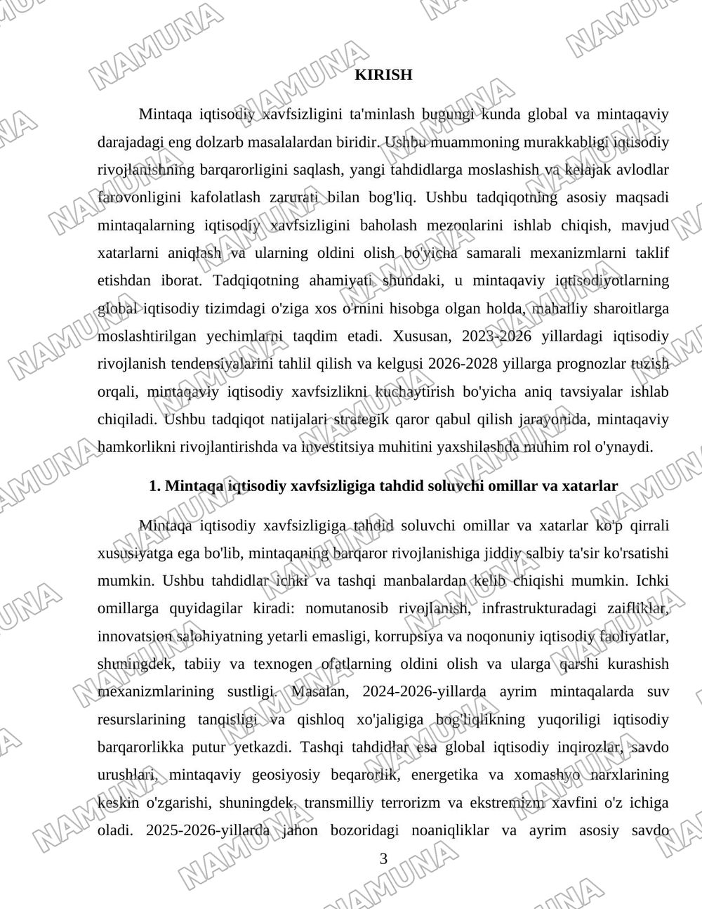 Mintaqa iqtisodiyoti xavfsizligini ta’minlash — 3-varaq