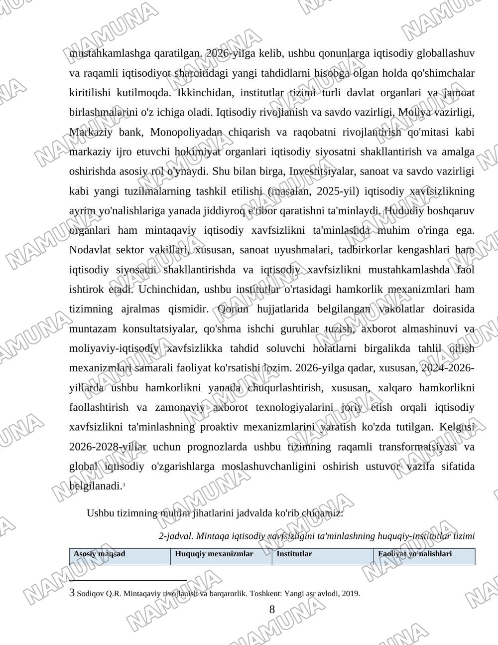 Mintaqa iqtisodiyoti xavfsizligini ta’minlash — 8-varaq