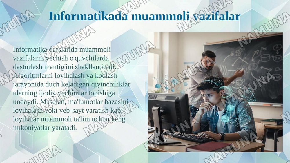 Muammoli ta’lim texnologiyasi va informatika darslari — 5-slayd