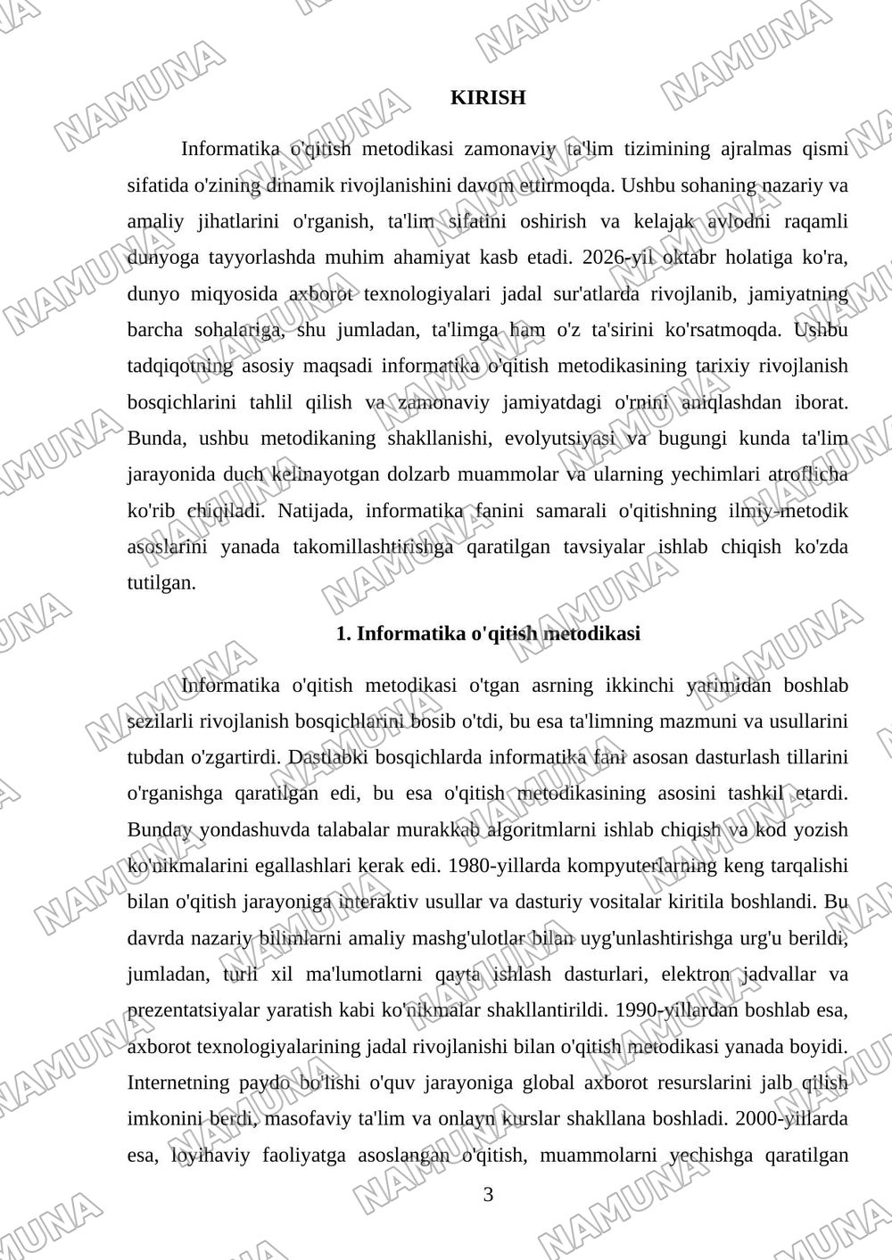 Informatika o'qitish metodikasining rivojlanish bosqichlari va zamonaviy jamiyatdagi o'rni — 3-varaq