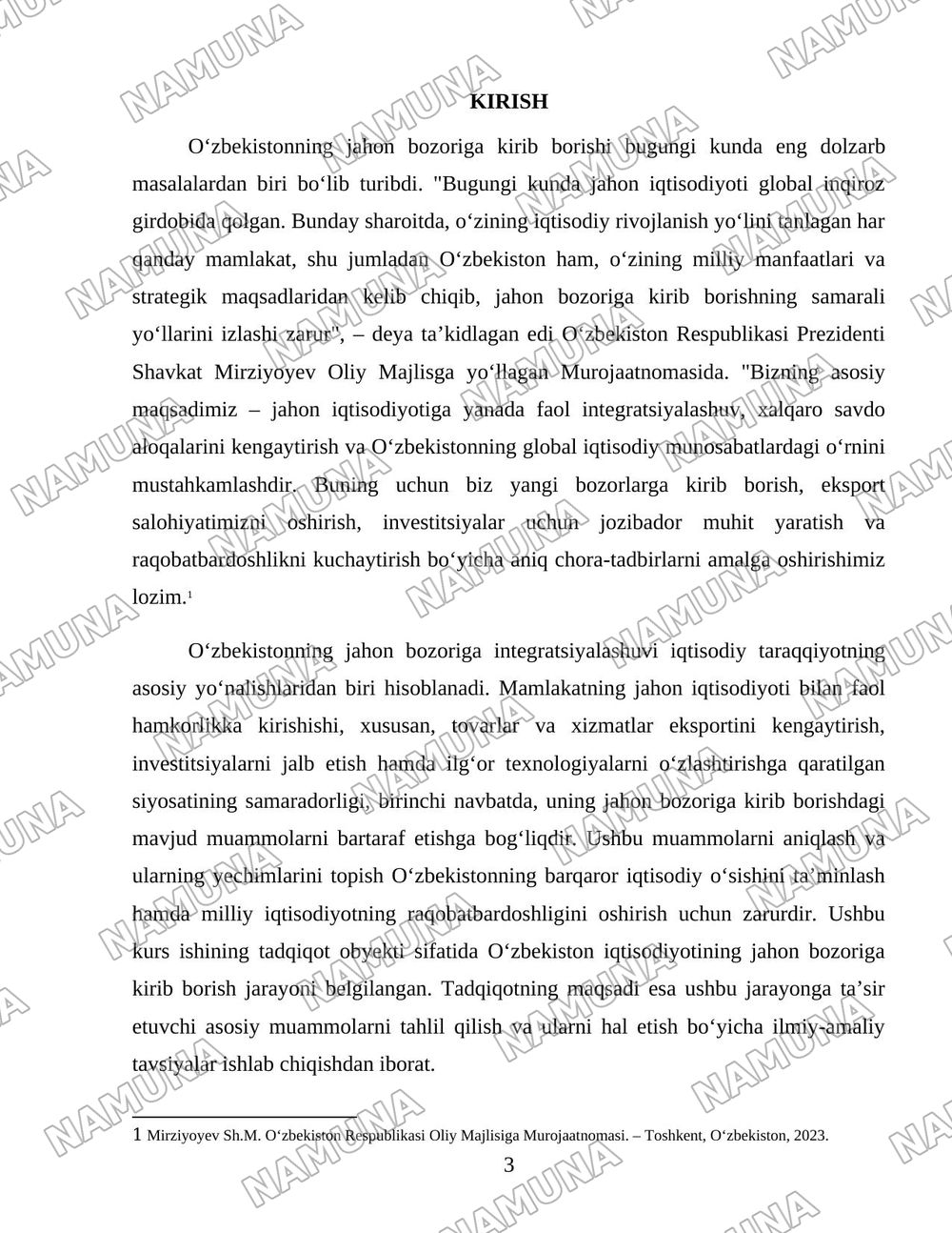Oʻzbekistonning jaxon bozoriga kirib borish muammolari — 3-varaq