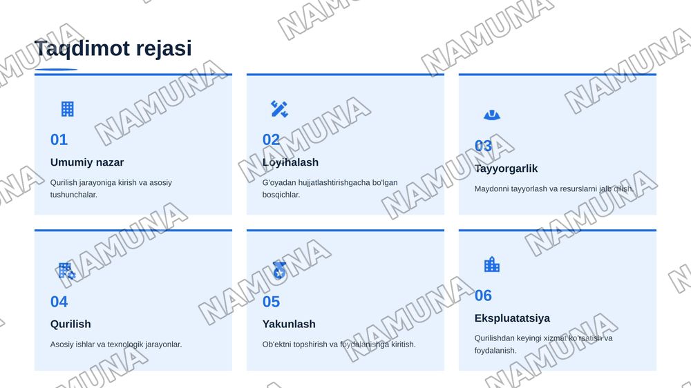 Bino va inshootlar qurilishi bosqichlari — 2-slayd