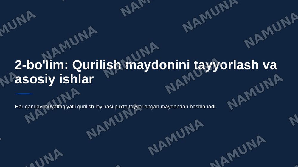 Bino va inshootlar qurilishi bosqichlari — 8-slayd
