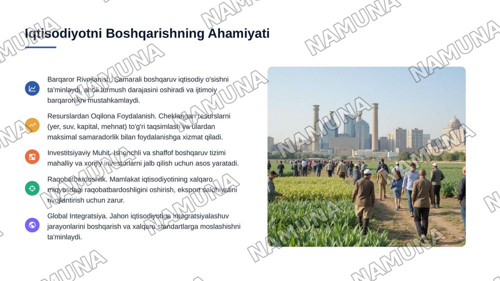 Oʻzbekistonda iqtisodiyotni boshqarish va tartibga solish tizimining shakllanishi — 3-slayd