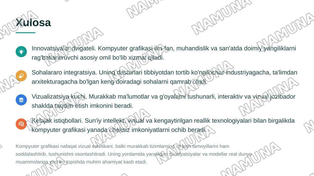 Kompyuter grafikasining boshqa turdagi dasturlari haqida. — 8-slayd