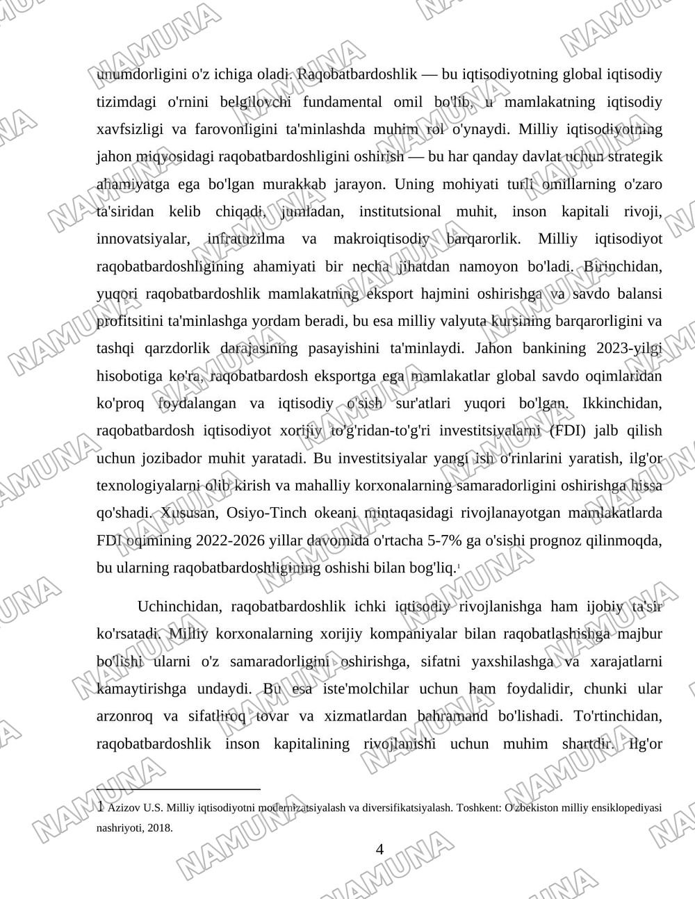 Milliy iqtisodiyotning raqobatbardoshligini oshirishda davlat siyosati — 4-varaq