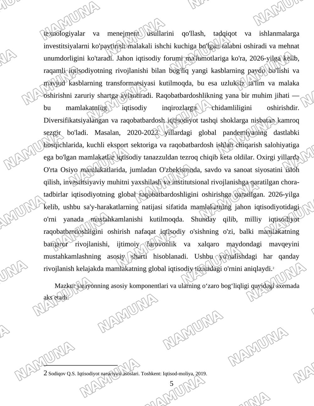 Milliy iqtisodiyotning raqobatbardoshligini oshirishda davlat siyosati — 5-varaq
